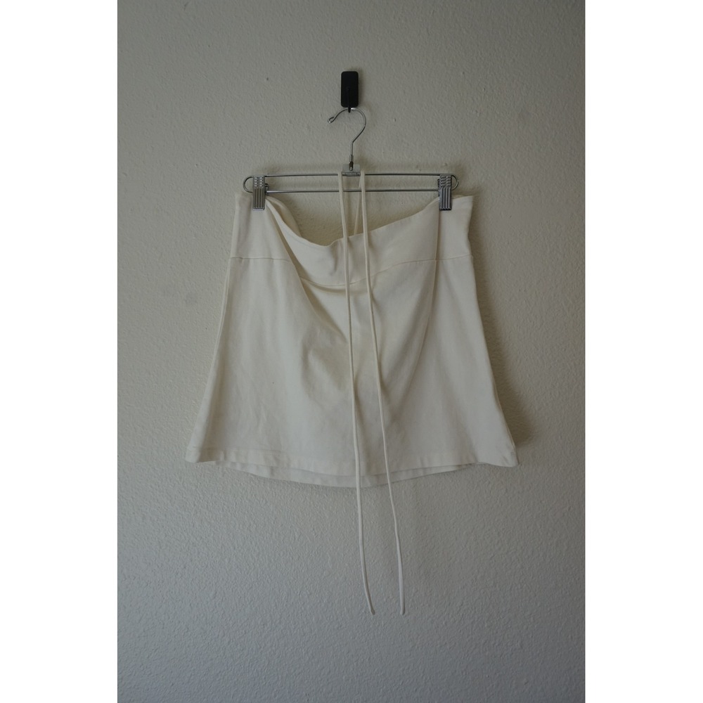 Ann Taylor LOFT Halter Top Ruched Coquette Minimalist Ivory Cream L
